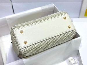 Dior M0505 Mini Dior Lady Bag White Embroidered white resin beads - Default Title - View 4