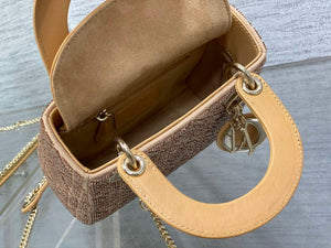 Dior M0505 Mini Lady Bag Metallic Cannage Lambskin Limited Edition Heavy Industry Beads Apricot - Default Title - View 8