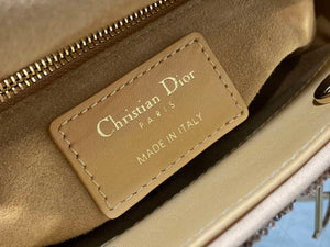 Dior M0505 Mini Lady Bag Metallic Cannage Lambskin Limited Edition Heavy Industry Beads Apricot - Default Title - View 9