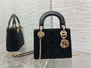 Dior M0505 Mini Lady Bag Metallic Cannage Lambskin Limited Edition Heavy Industry Beads Black - Default Title - View 1