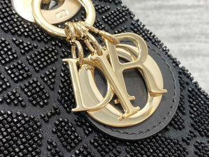 Dior M0505 Mini Lady Bag Metallic Cannage Lambskin Limited Edition Heavy Industry Beads Black - Default Title - View 3
