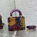 Dior M0505 Mini Lady Bag Metallic Cannage Lambskin Limited Edition Heavy Industry Beads Purple - Default Title - View 1