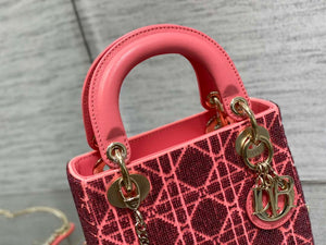 Dior M0505 Mini Lady Bag Metallic Cannage Lambskin Limited Edition Heavy Industry Beads Red - Default Title - View 3