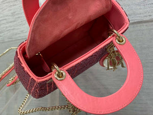 Dior M0505 Mini Lady Bag Metallic Cannage Lambskin Limited Edition Heavy Industry Beads Red - Default Title - View 9