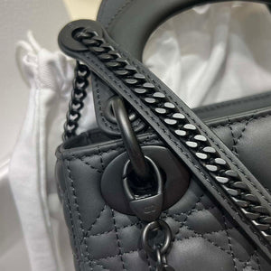 Dior M0505 Mini Lady Dior Bag Black Calfskin with Black buckle - Default Title - View 7