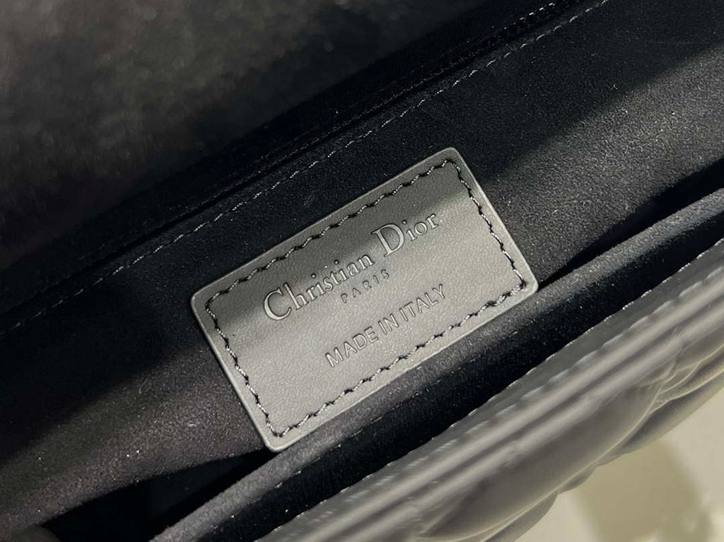 Dior M0505 Mini Lady Dior Bag Black Calfskin with Black buckle