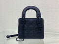 Dior M0505 Mini Lady Dior Bag Calfskin with Navy blue buckle