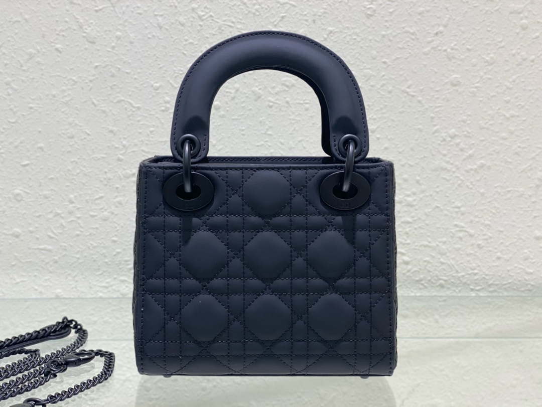 Dior M0505 Mini Lady Dior Bag Calfskin with Navy blue buckle