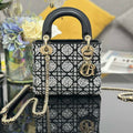 Dior M0505 Mini Lady Dior Bag Calfskin Embroidery crystal black - Default Title - View 1