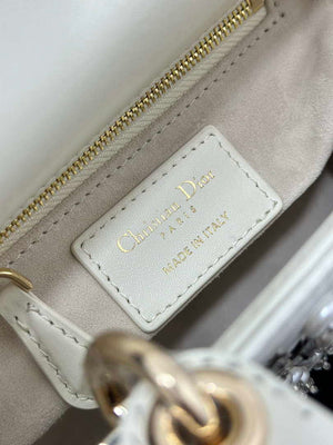 Dior M0505 Mini Lady Dior Bag Calfskin Embroidery Diamond Pearls - Default Title - View 9