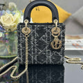 Dior M0505 Mini Lady Dior Bag Calfskin with Tweed Black - Default Title - View 1