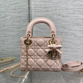 Dior M0505 Mini Lady Dior Bag Pink Cannage Lambskin With Bow - Default Title - View 1