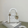 Dior M0505 Mini Lady Dior Bag White Cannage Lambskin With Bow - Default Title - View 1
