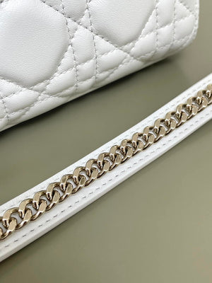 Dior M0505 Mini Lady Dior Bag White Cannage Lambskin With Bow - Default Title - View 4