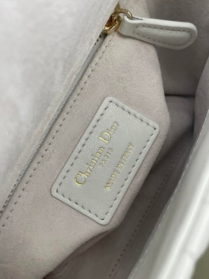 Dior M0505 Mini Lady Dior Bag White Cannage Lambskin With Bow - Default Title - View 8