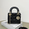 Dior M0505 Mini Lady Dior Bag Black Cannage Lambskin With Bow - Default Title - View 1
