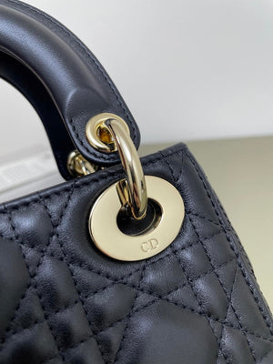 Dior M0505 Mini Lady Dior Bag Black Cannage Lambskin With Bow - Default Title - View 3