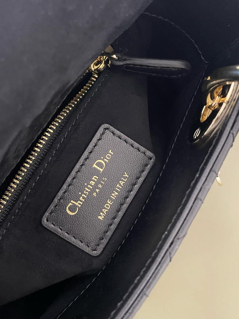 Dior M0505 Mini Lady Dior Bag Black Cannage Lambskin With Bow - Default Title - View 9
