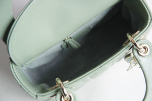 Dior M0505 Mini Lady Dior Bag Green Calfskin with Green enamel buckle - Default Title - View 7
