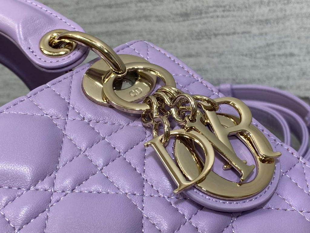 Dior M0505 Mini Lady Dior Bag Lilac Cannage Lambskin