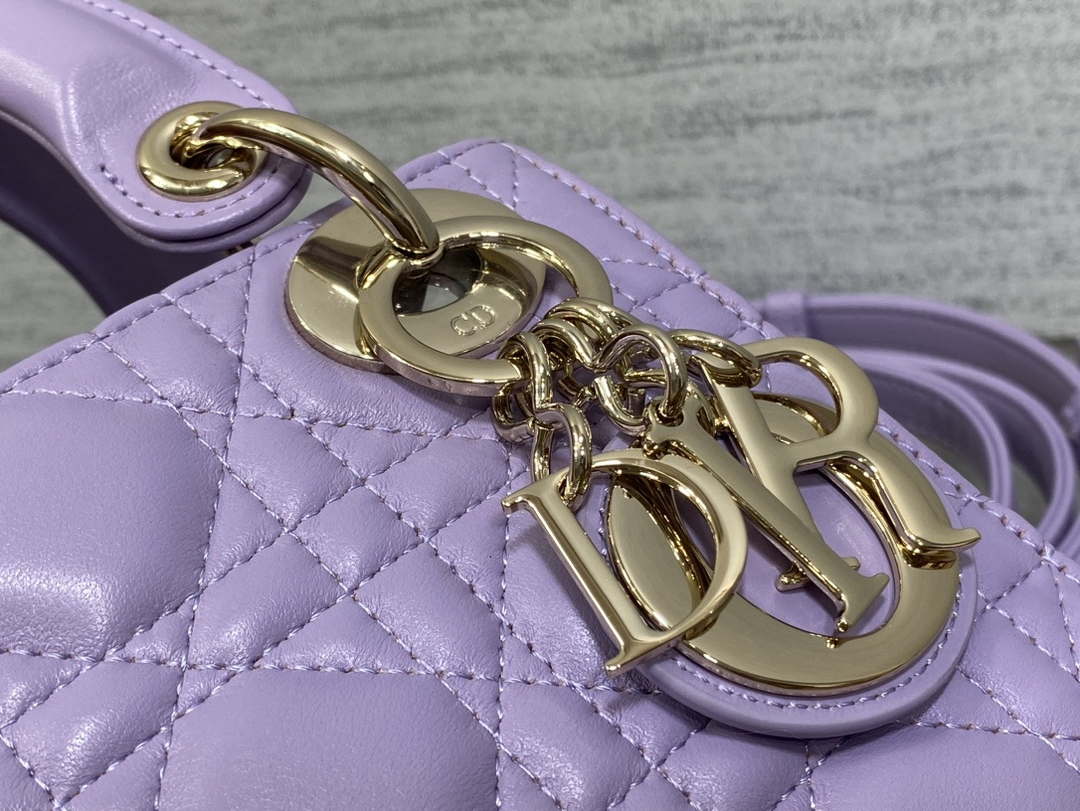 Dior M0505 Mini Lady Dior Bag Lilac Cannage Lambskin - Default Title - View 3