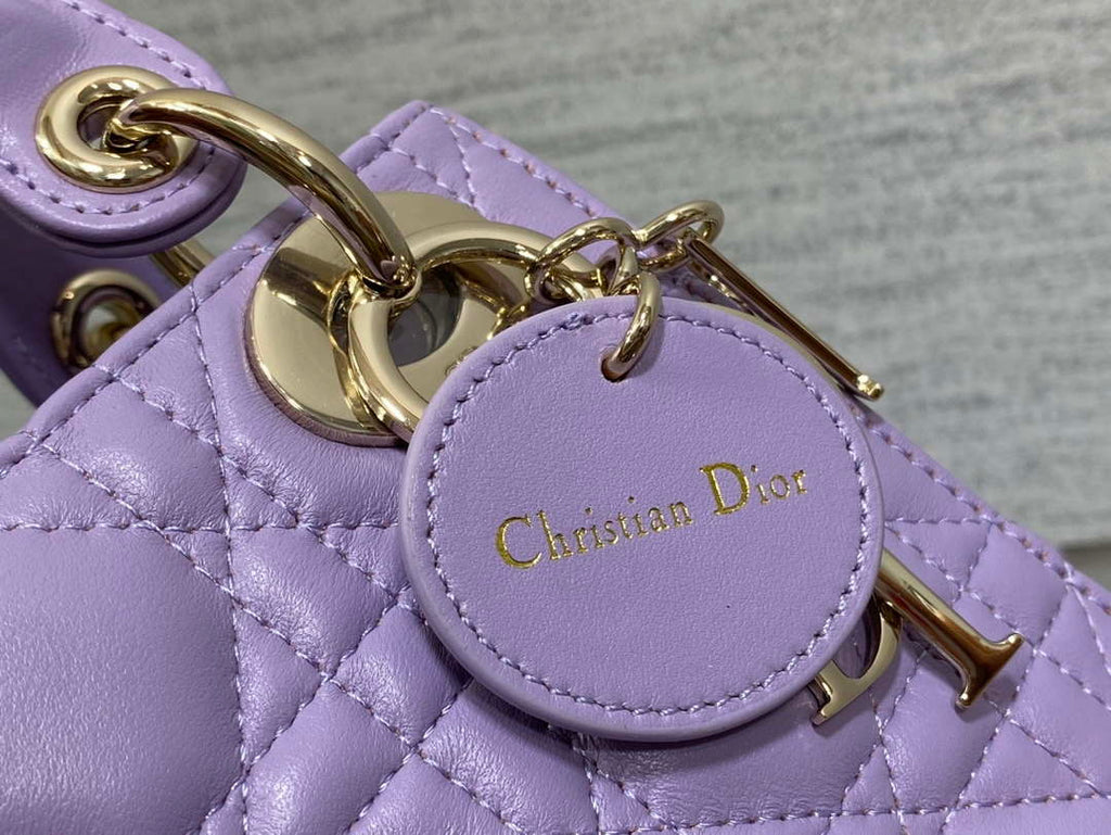 Dior M0505 Mini Lady Dior Bag Lilac Cannage Lambskin