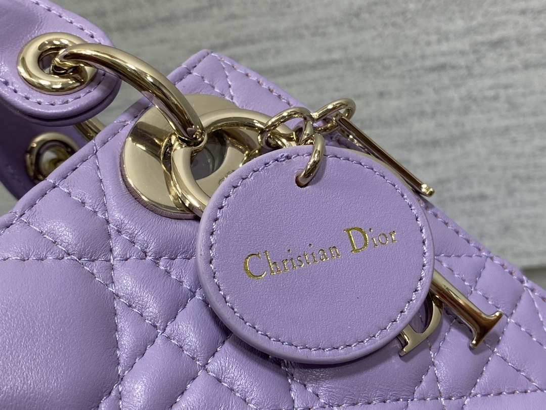 Dior M0505 Mini Lady Dior Bag Lilac Cannage Lambskin - Default Title - View 4