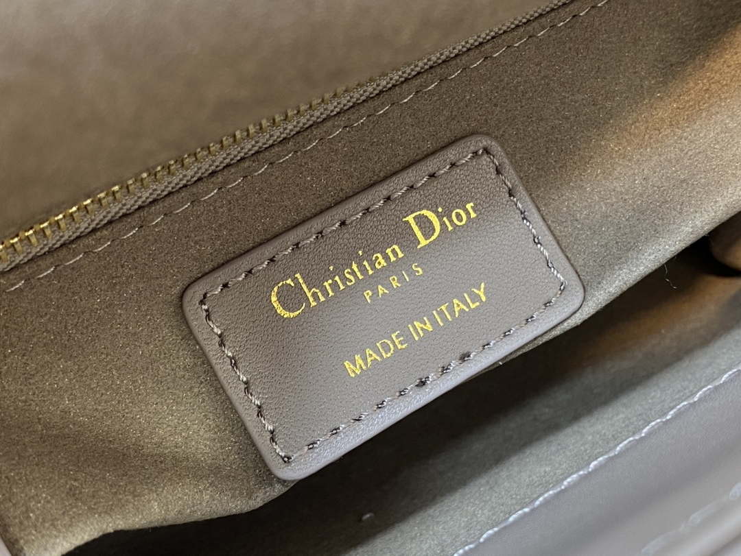 Dior M0505 Mini Lady Dior Bag Milk tea Calfskin with enamel buckle - Default Title - View 9