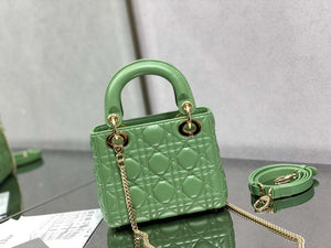 Dior M0505 Mini Lady Dior Bag Mint Green Calfskin with enamel buckle - Default Title - View 5