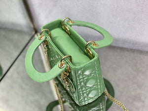 Dior M0505 Mini Lady Dior Bag Mint Green Calfskin with enamel buckle - Default Title - View 6