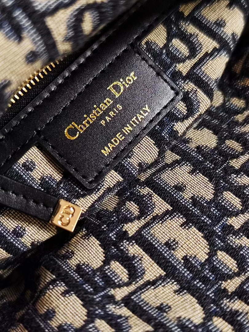 Dior M0505 MINI Lady Dior Bag Natural Wicker navy Blue