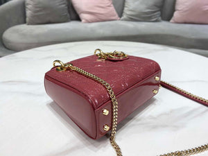 Dior Mini Lady Dior Bag M0505 Hibiscus Powder Patent Cannage Calfskin - Default Title - View 6