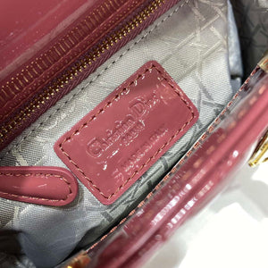 Dior Mini Lady Dior Bag M0505 Hibiscus Powder Patent Cannage Calfskin - Default Title - View 8