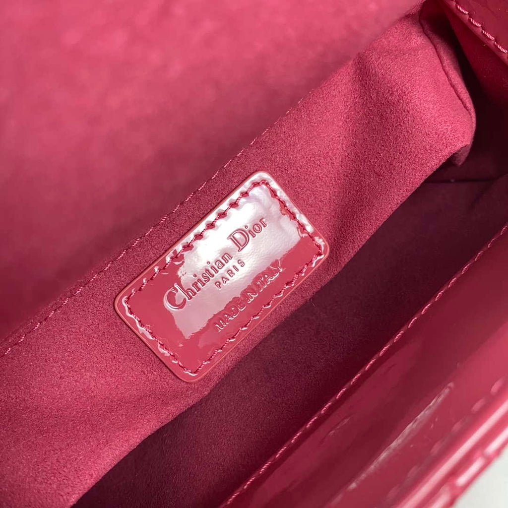 Dior M0505 Mini Lady Dior Bag Pink Patent Cannage Calfskin
