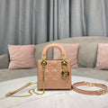 Dior M0505 Mini Lady Dior Bag Nude Patent Cannage Calfskin - Default Title - View 1