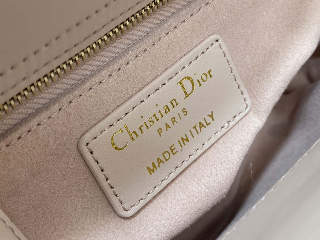 Dior M0505 Mini Lady Dior Bag Pink& White Calfskin - Default Title - View 9