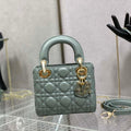 Dior M0505 Mini Lady Dior Bag Rock Gray Calfskin with enamel buckle - Default Title - View 1