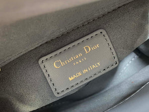 Dior M0505 Mini Lady Dior Bag Rock Gray Calfskin with enamel buckle - Default Title - View 10