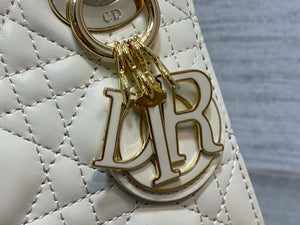 Dior M0505 Mini Lady Dior Bag White Calfskin with enamel buckle - Default Title - View 4