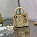 Dior M0505 Mini Lady Dior Bag Yellow Calfskin with enamel buckle - Default Title - View 1