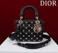 Dior M0531 Small Lady Dior Bag  Black Cannage Lambskin with Gold-Finish Sun Studs