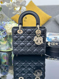 Dior M0531 Small Lady Dior Bag  Black Cannage Lambskin with Gold-Finish