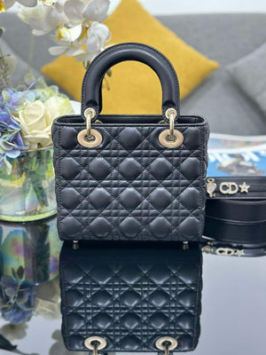 Dior M0531 Small Lady Dior Bag  Black Cannage Lambskin with Gold-Finish - Default Title - View 2