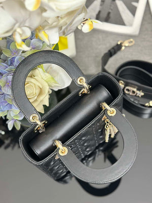 Dior M0531 Small Lady Dior Bag  Black Cannage Lambskin with Gold-Finish - Default Title - View 7