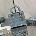 Dior M0531 Small Lady Dior Bag Blue Cannage with Blue enamel buckle - Default Title - View 1