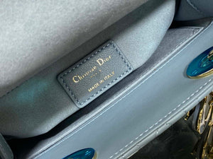 Dior M0531 Small Lady Dior Bag Blue Cannage with Blue enamel buckle - Default Title - View 9