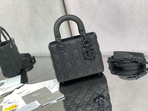 Dior M0531 Small Lady Dior Bag Gray Cannage with enamel buckle - Default Title - View 1