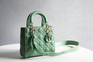 Dior M0531 Small Lady Dior Bag Green Cannage with Green enamel buckle - Default Title - View 2