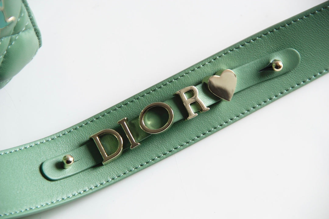Dior M0531 Small Lady Dior Bag Green Cannage with Green enamel buckle - Default Title - View 4