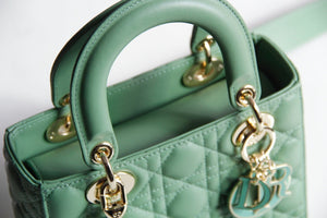 Dior M0531 Small Lady Dior Bag Green Cannage with Green enamel buckle - Default Title - View 6